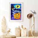 5D Full Round Drill Diamond Painting Kit Pumpkin Ghost Art Decor for Adults