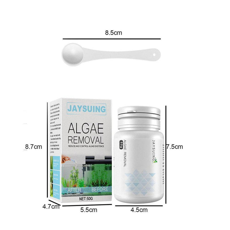 50g Aquarium Algae Repellent Agent Fish Tank Pond Moss Remover with Spoon