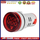 220V AC Round LED Digital Display Voltage Meter Ampermeter Monitor (Red)