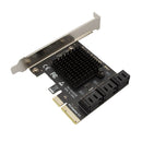 6 Port SATA III to PCIe PCI Express 3.0 X4 6Gbps Expansion Card Adapter for HDD