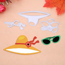 3pcs DIY Hat Glasses Cut The Guestbook/Photo Album Relief Metal Stencil