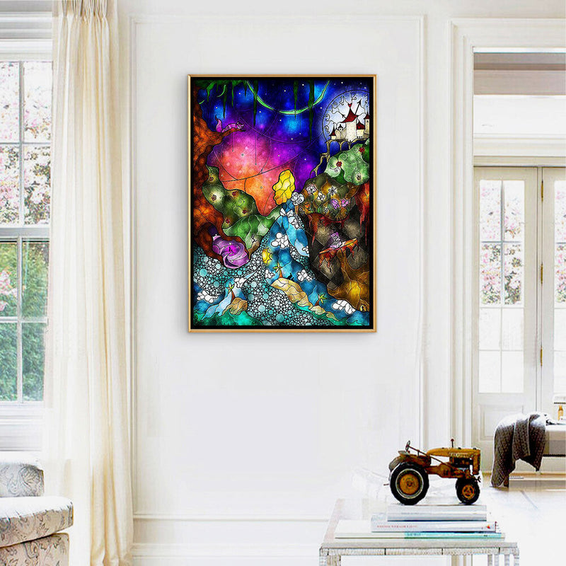 Girl Castle Oil Paint By Numbers Kits DIY Handpainted on Canvas Wall Art