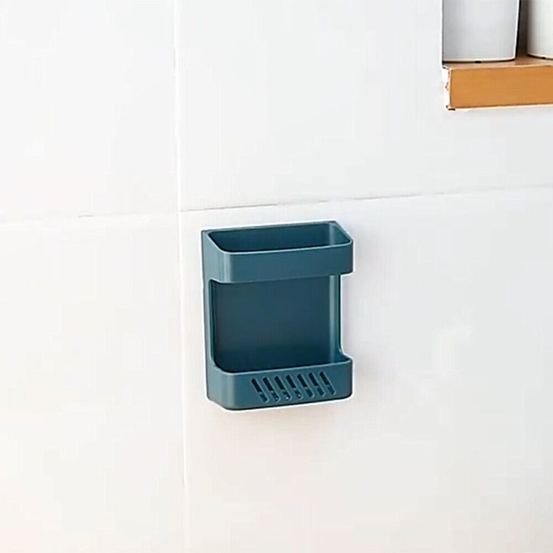 Wall Mounted Remote Control Storage Box Home Phone Holder Case Stand (Blue)