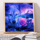 Diamond Painting 5D DIY Wolf Flower Full Round Drill Rhinestone Picture Kit