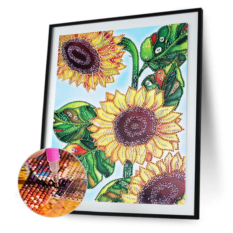 5D DIY Special Shaped Diamond Painting Cross Stitch Kit (D1022 Sunflower)