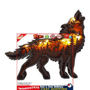 Wooden Ornaments Hollow Multi-Layer Animal Scene Display with Light (Wolf) Newly