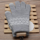 2pcs Unisex Warm Knitted Gloves Anti-Cold Thickened Jacquard Full Finger Glov