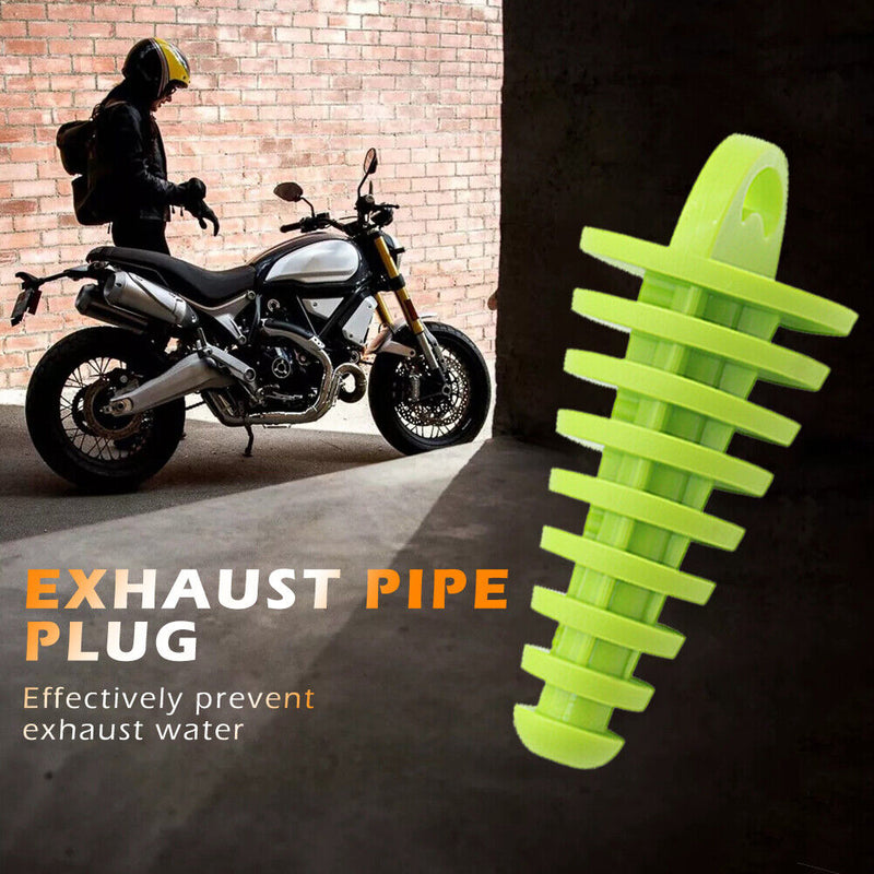 Motorcycle Exhaust Silencer Muffler Wash Plug Small (Fluorescent Yellow) Newly