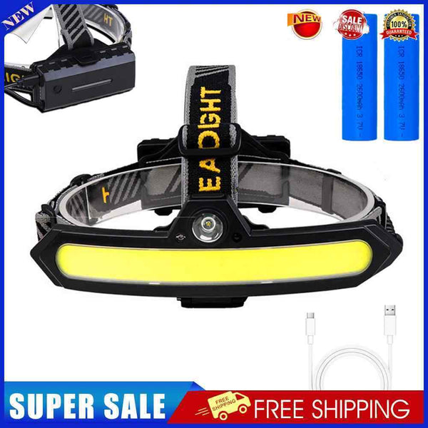 #A Sensor Headlamp COB XPE Rechargeable Fishing Headlight Outdoor Camping Torch