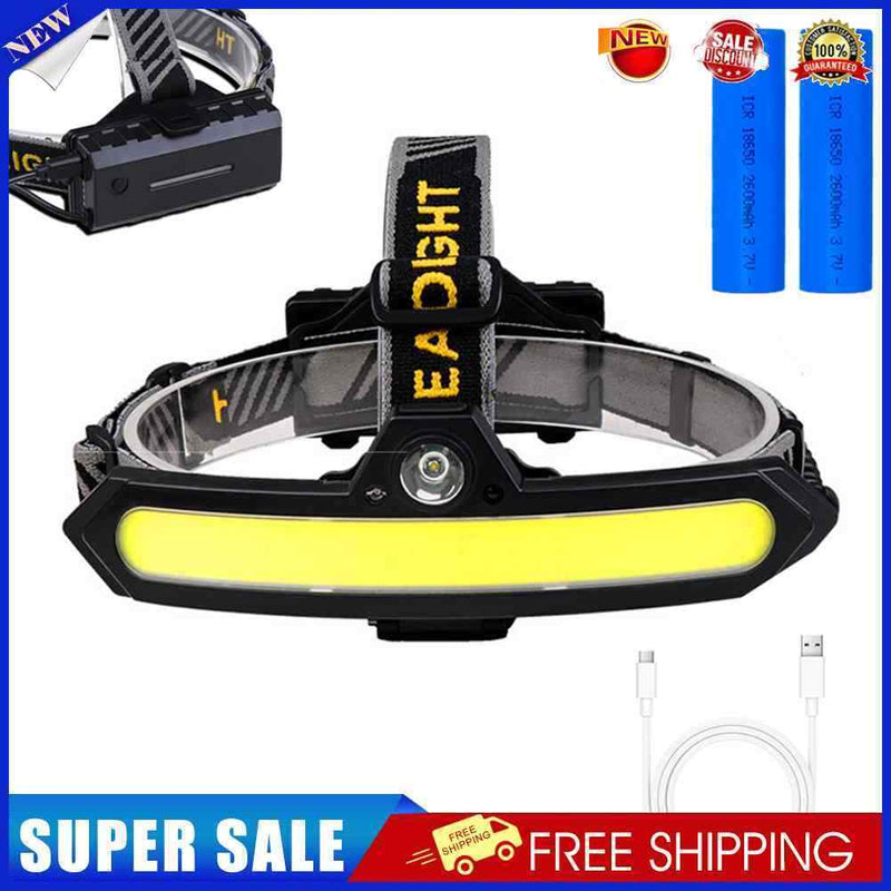 #A Sensor Headlamp COB XPE Rechargeable Fishing Headlight Outdoor Camping Torch