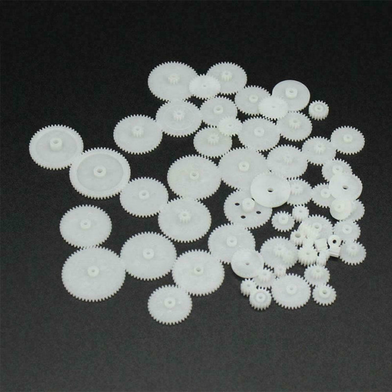 58 Pcs Plastic Gears Set Shaft Motor Gear Gearbox Robot Kits Craft