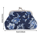 Purse Canvas Bag Buckle Coin Purse Women Purse Floral Design Mini Wall Bag