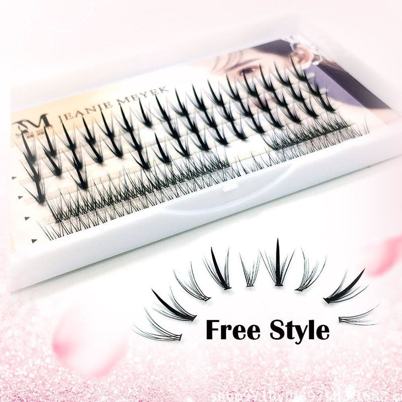 DIY Individual Eyelashes Thick Sandwich&Fish Tail Mix Styles False Eyelashes
