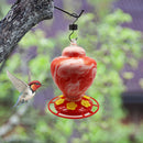 Plastic Bird Water Feeder Bottle Hanging Flower Hummingbird Feeder (Red)