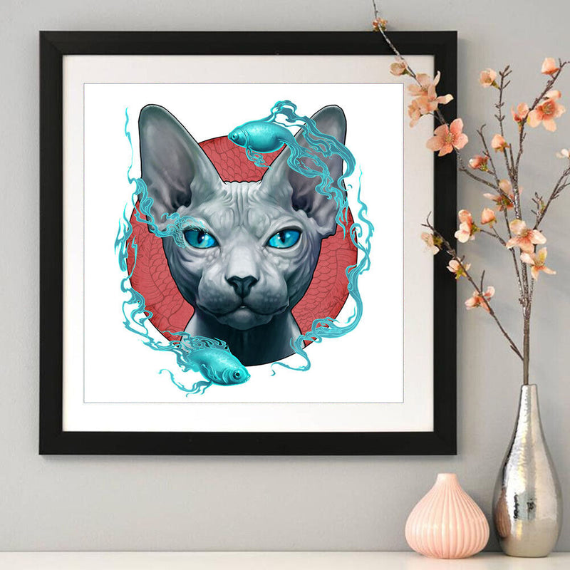 5D Diamond Painting Hairless Cat Full Round Drill Mosaic DIY Rhinestone Arts