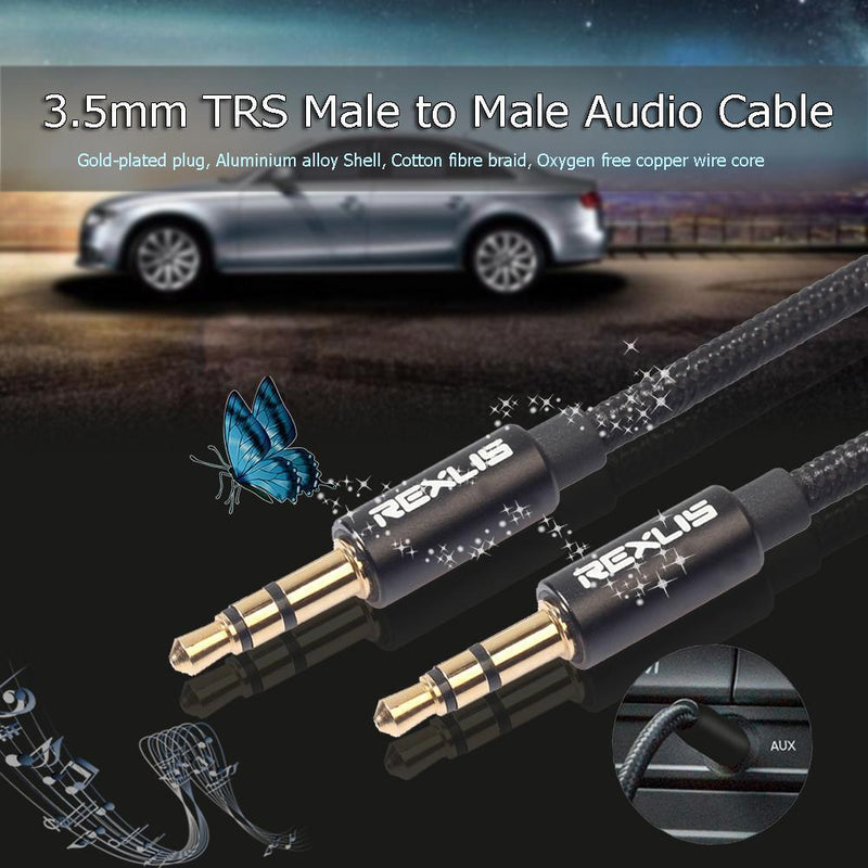 5pcs 3.5mm Jack Audio Cable Stereo Male to Male Aux Wire Cord (5m)