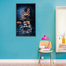 5D Diamond Painting Kit DIY Cat Reflection Full Round Drill Mosaic Wall Pic