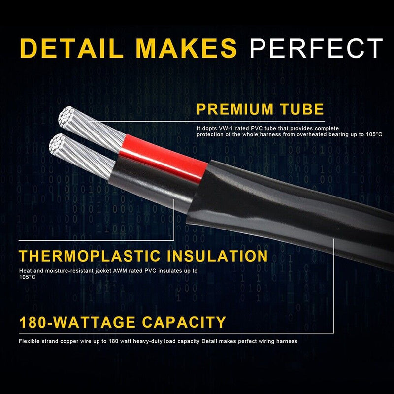 LED Spotlight Switch Wiring Harness Motorcycle Off-road Car Work Light Control