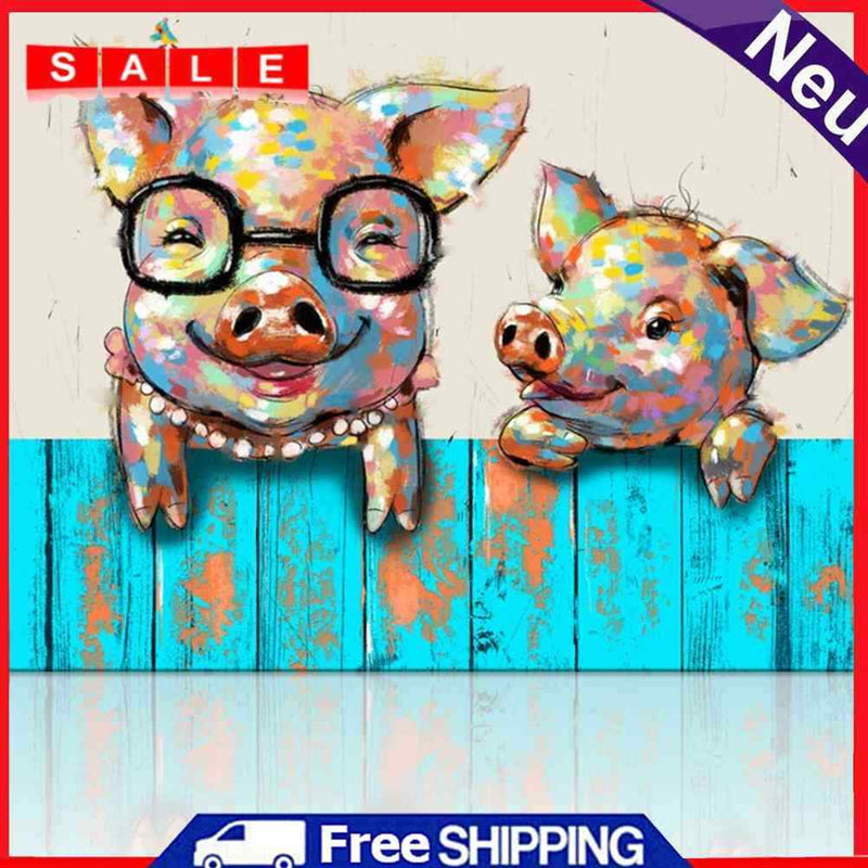 5D DIY Full Drill Diamond Painting Pig Cross Stitch Mosaic Kit Bedroom Wall Arts