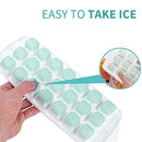 Ice Cube Trays 3 Pack Flexible for Cocktail Freezer Stackable Ice Mold with Lids