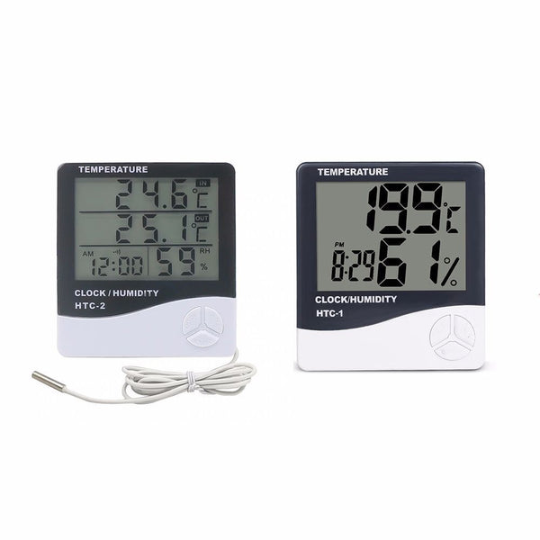 With Clock HTC-2 Hygrometer Humidity Meter Temperature Meter Thermometer