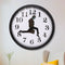 Silent Glass Round Wall Clock - Modern No-Ticking Easy to Read (Black)