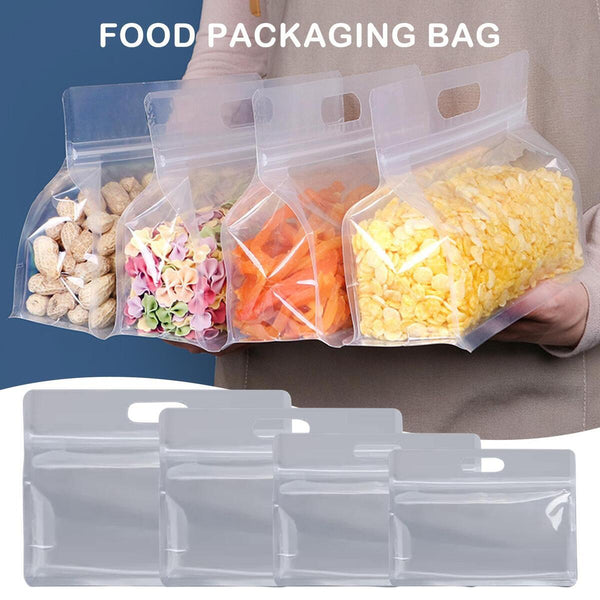 Food Storage Bag Reusable Stand Up Zip Shut Bag Leakproof~