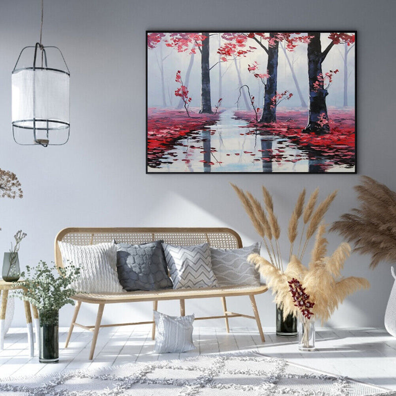 Red woods 50x40cm Oil Paint By Numbers Picture Painting