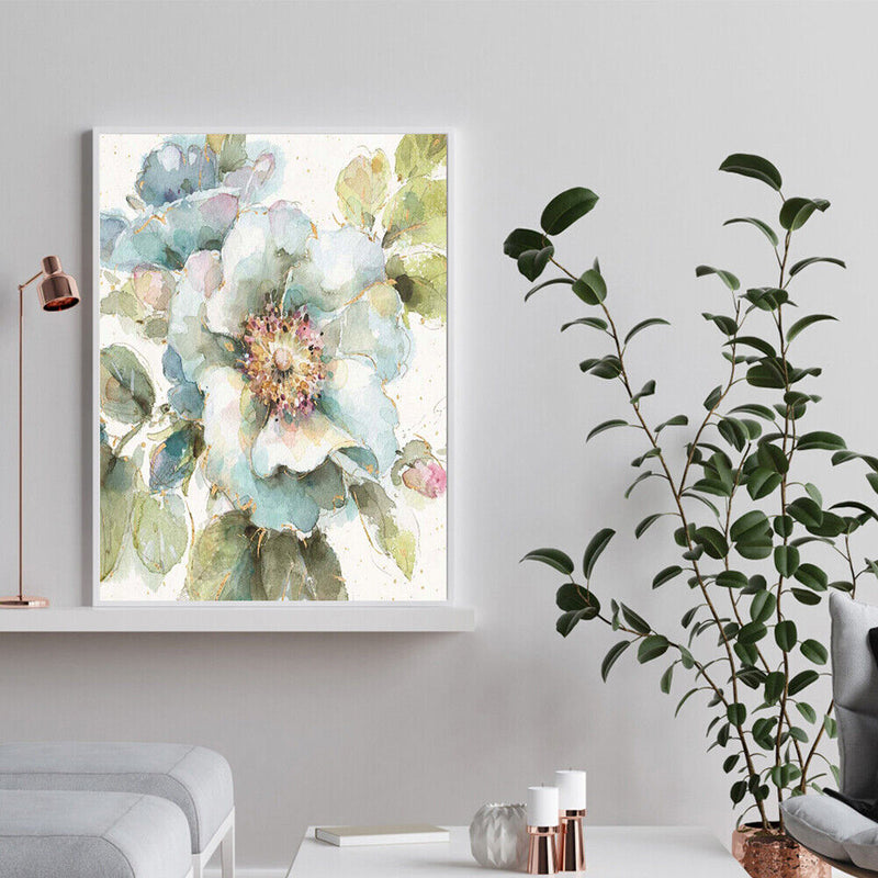 Canvas Painted Oil Paint By Numbers Flower Birds Wall Art Modern Bedroom Decor
