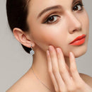 3x Tear Drop Necklace Earrings Set Sliver-Plated Gift UK Chain Pendant H9T4