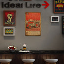 Square Iron Painting Farm Vehicle Metal Sign Plaque Wall Posters Painting