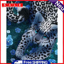 Oil Paint by Numbers Cute Leopard Canvas Artwork Living Room Picture Decoration
