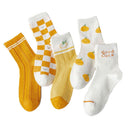 Plaid Orange Series Socks Clothing Accesories Tube Socks Sweet Stockings
