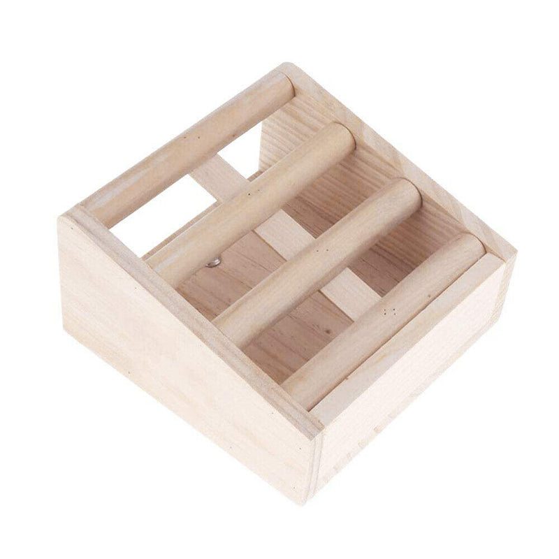 Pet Fixed Wood Grass Frame Small Animals Food Bowl Dispenser Pet Rack Container