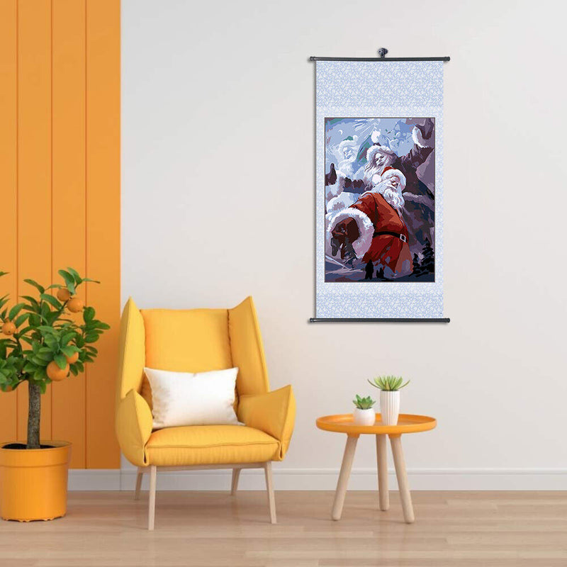 Framed Oil Paint By Numbers DIY Santa Picture Craft for Home Living Room Decor