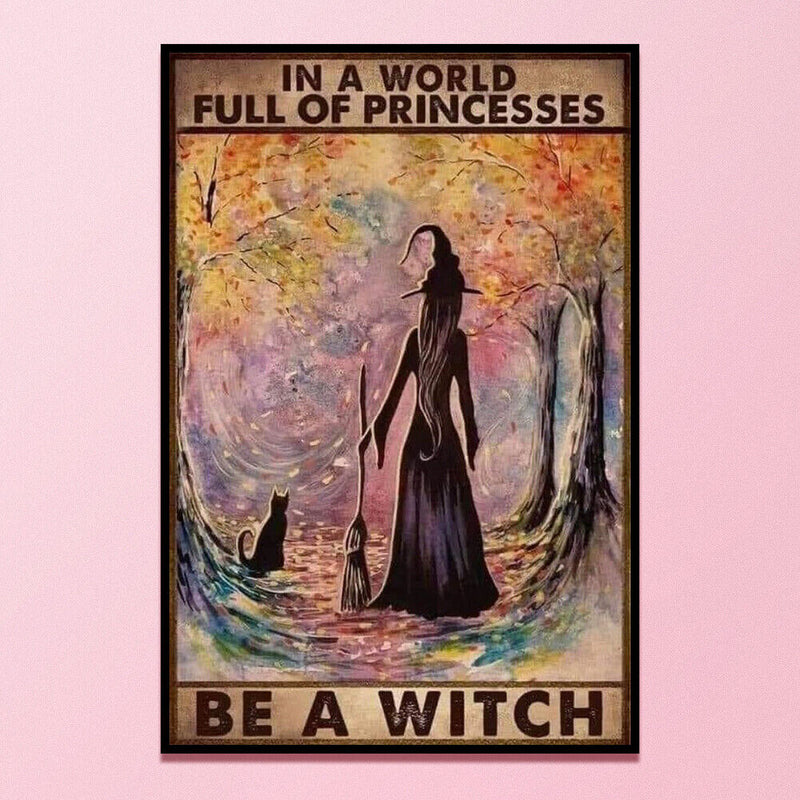 11CT Printed Full Cross Stitch Handcraft Witch Artwork Wall Decoration (2) Newly