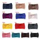 Turban  Winter Head Wrap Rhinestone Knit Headband  Bead Crochet Hair Band