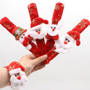 12X Christmas Santa Snowman Slap On Bracelet Wrist Band Party Novelty Favor Gif~