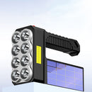 8 LED Spotlight USB Rechargeable Torch Solar Charging Flashlight Searchlight