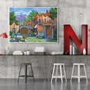 Oil Paint by Numbers Downtown Scene Canvas Artwork Living Room Picture Decor Kit