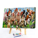 Animal Family Oil Paint By Numbers Kits Canvas DIY Picture Hand Painted Drawi