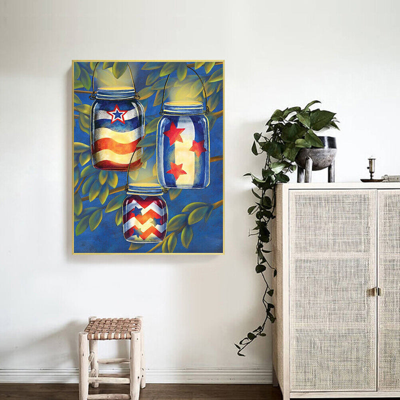 Paint by Number Kit Firefly Glass Bottle Zero Basis On Canvas Oil Drawing