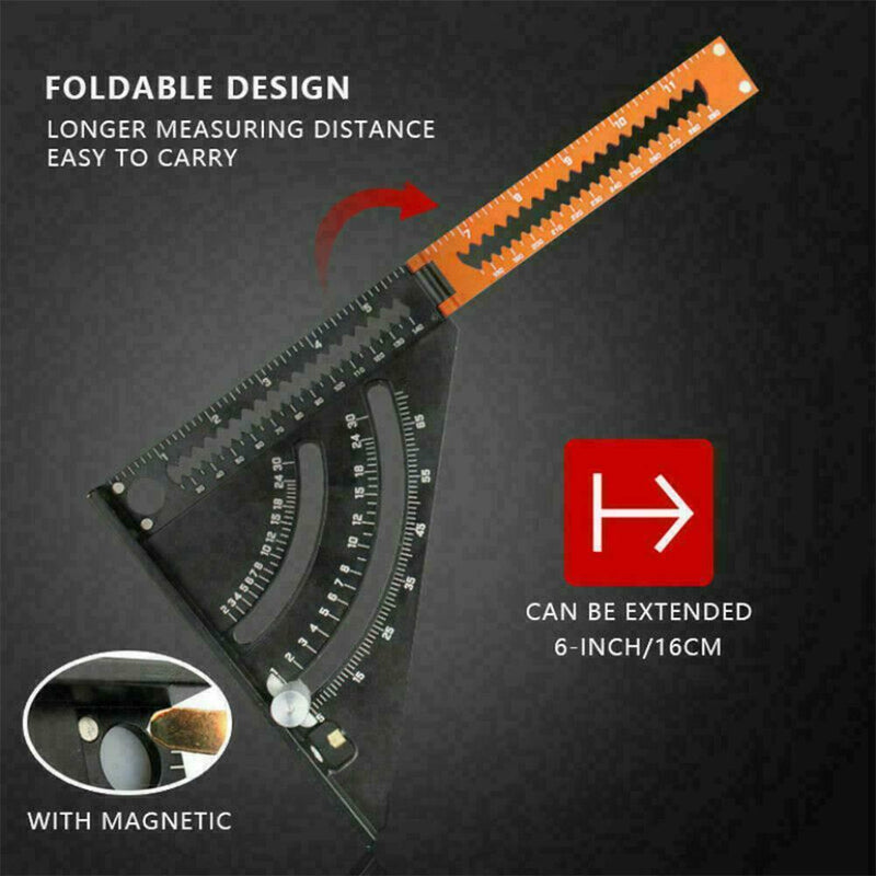 1*Multifunction Folding Triangle Ruler Folding Measuring Protractor0 Angle X1D6