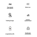 #A Mute Hanging Neck Fans 2 Speed Handheld Fan Desktop Fan for Outdoor Sport Tra