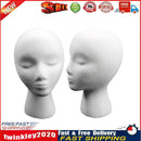 Female Styling EPS Flocking Head Mold Wig Glasses Holder Stand (White) Newly