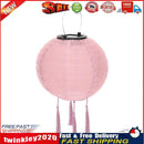 Solar Nylon Lantern Lamp Waterproof Hanging Light Festival Decor (Pink) Newly