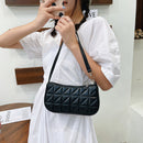 Retro Women Embossed Geometric PU Underarm Shoulder Bag Handbags (Black)