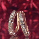 Elegant Crystal Stud Earrings Rhinestone Ear Clip for Women Wedding Jewelry Gift