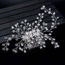 Party Handmade Bride Headpiece Flower Headdress Head Clip Crystal Hair Comb