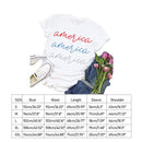 Independence Day Print Letter Tea T-Shirt (White S)